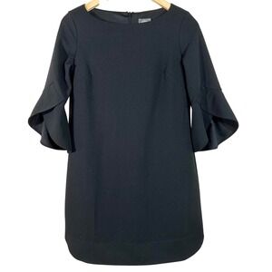 Vince Camuto Women's Dress Black Tulip Bell‎ Sleeves Short Sheath Dress Size 2P